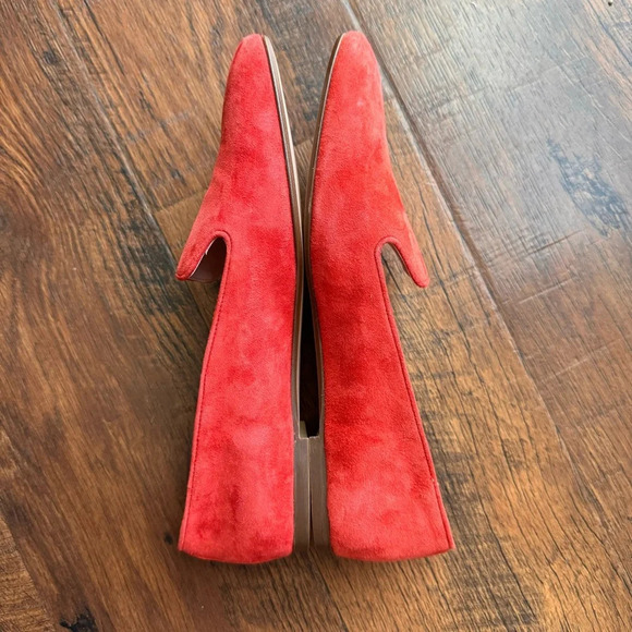J.Crew Smoking Suede Slippers Reddish Orange Flats size 7 1/2 - Picture 6 of 11